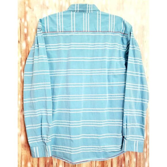 Fredd Marshall Shirt Mens Long Sleeve Button Down Blue & White Striped Shirt XL - Picture 6 of 16
